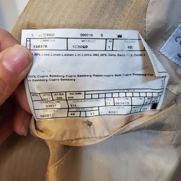 Armani Collezioni 40R Tan Linen Pinstriped Sport Coat - Picture 9 of 10